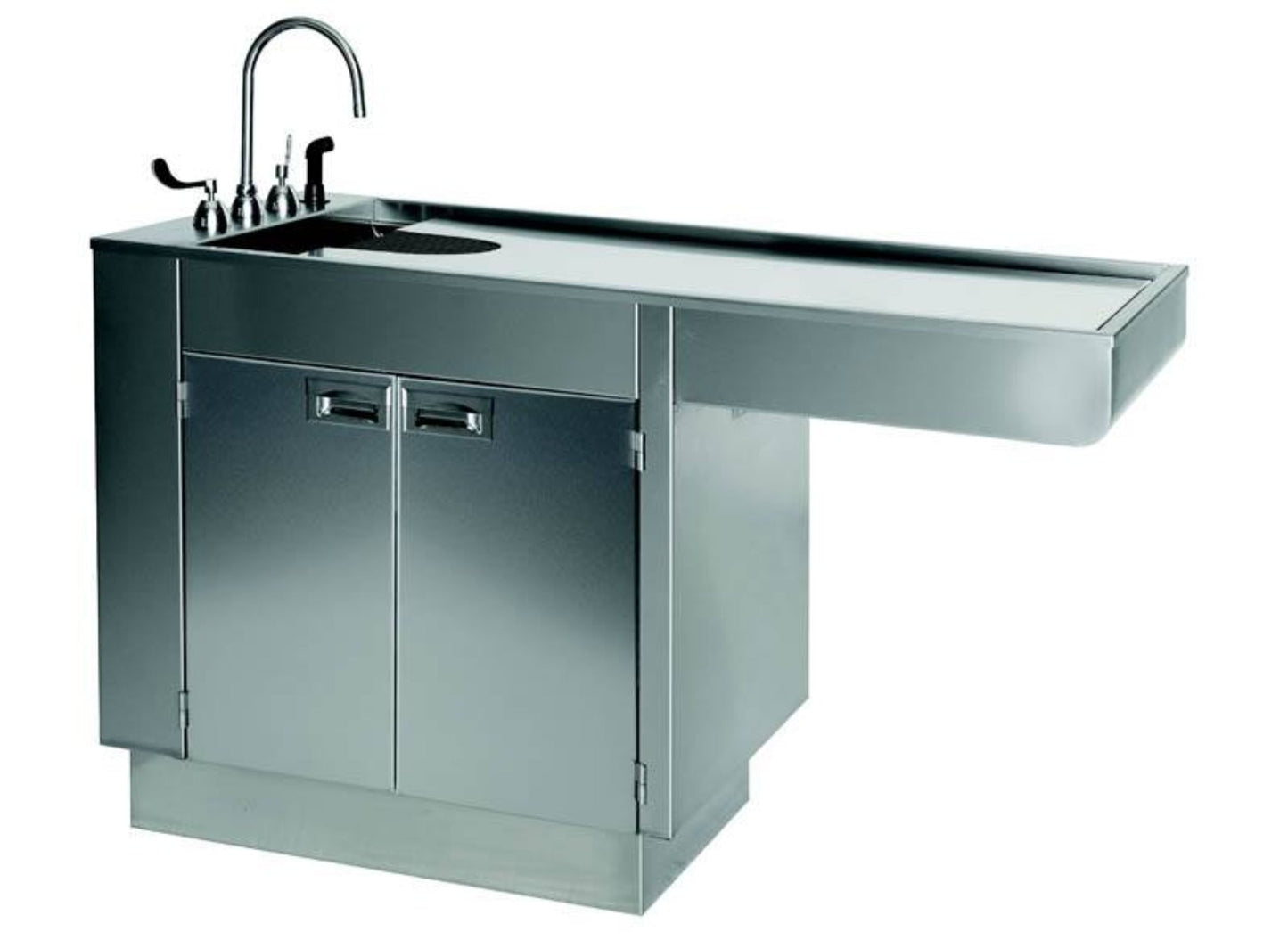VetLine Stainless Steel 60" Veterinary Wet Table with Storage - TWC-1250-60SS