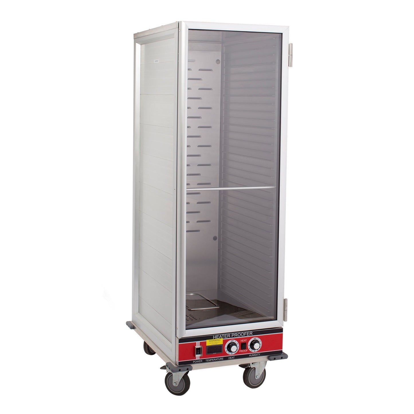 BevLes - HPC-7125-A, BevLes Full Size Non-Insulated HPC Proofing & Holding Cabinet, 1 Clear Door, Adjustable Slides, in Silver - HPC-7125-A