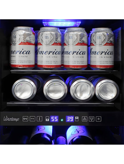 Vinotemp 15-Inch Outdoor Dual-Zone Wine & Beverage Cooler - VT-OUTDR15GD