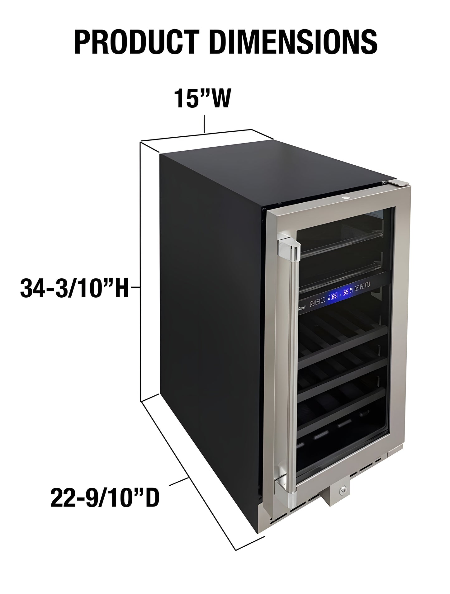 Vinotemp 15-Inch Outdoor Dual-Zone Wine & Beverage Cooler - VT-OUTDR15GD