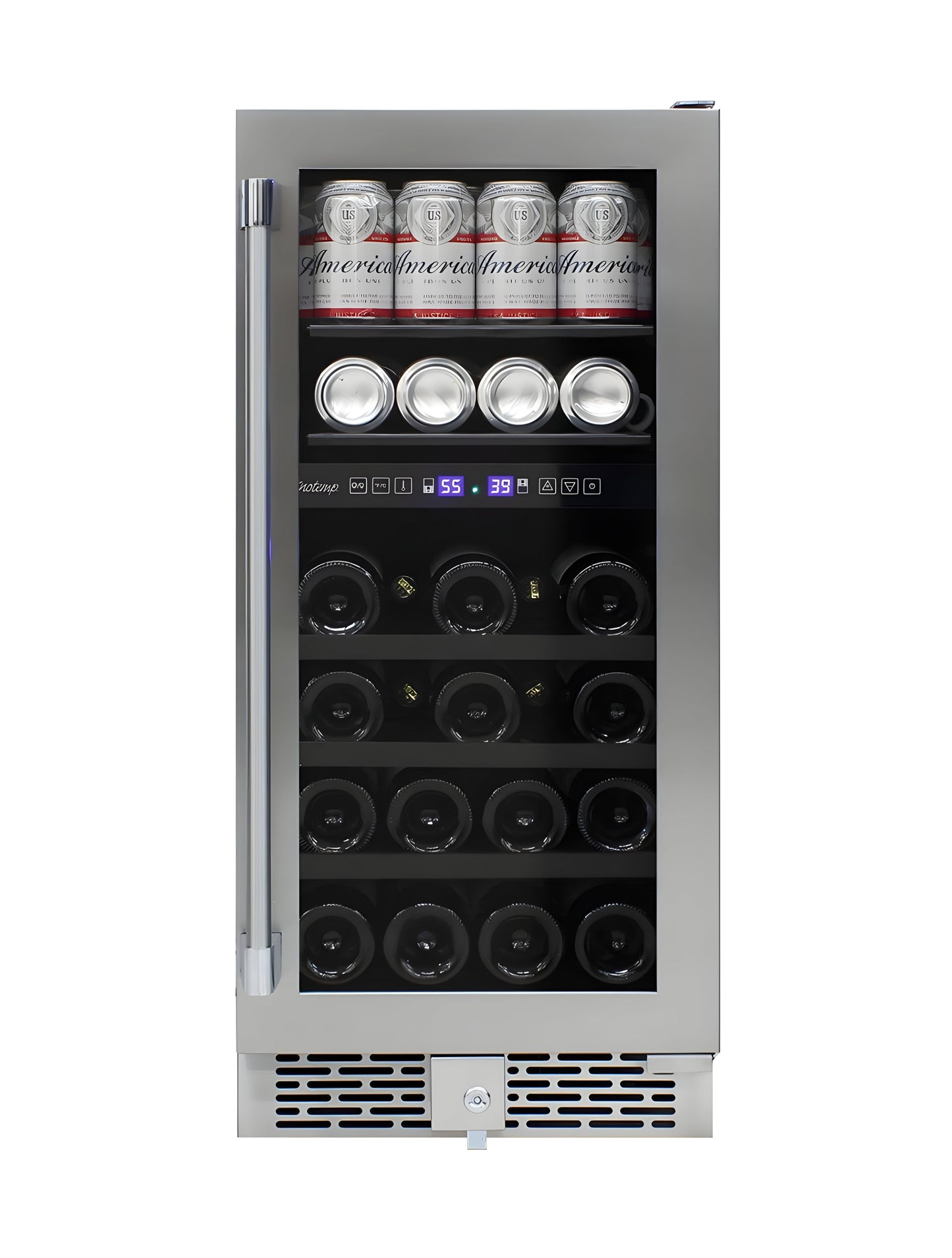 Vinotemp 15-Inch Outdoor Dual-Zone Wine & Beverage Cooler - VT-OUTDR15GD
