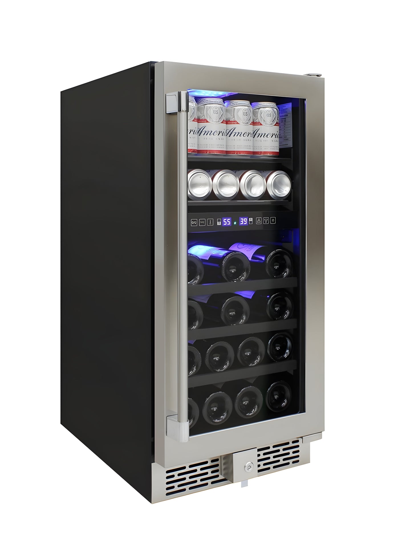 Vinotemp 15-Inch Outdoor Dual-Zone Wine & Beverage Cooler - VT-OUTDR15GD