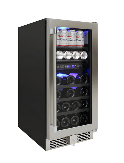Vinotemp 15-Inch Outdoor Dual-Zone Wine & Beverage Cooler - VT-OUTDR15GD