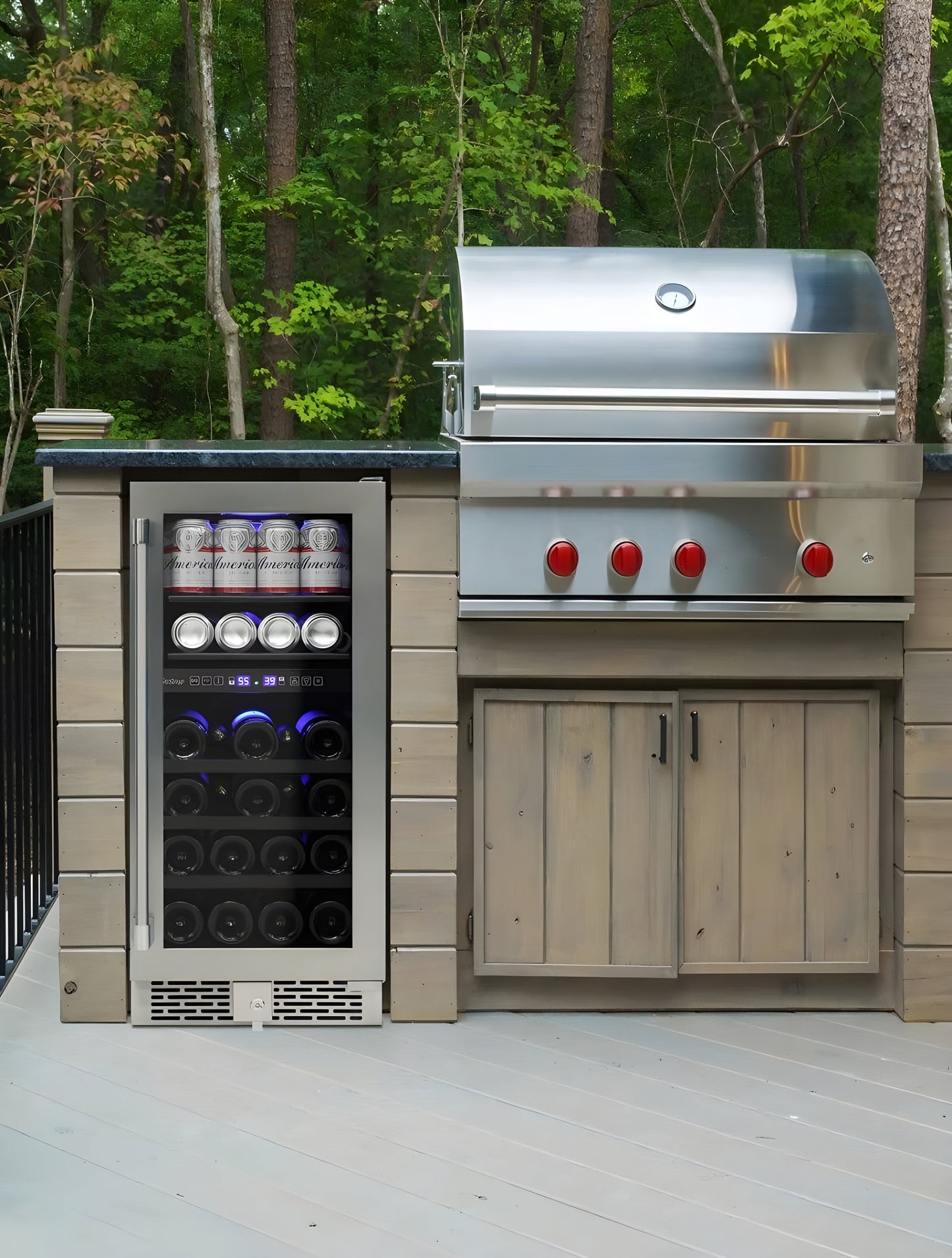 Vinotemp 15-Inch Outdoor Dual-Zone Wine & Beverage Cooler - VT-OUTDR15GD