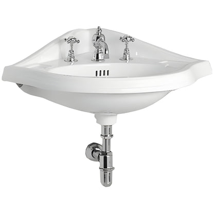 Whitehaus Corner China Wall Mount Basin with an Oval Bowl - AR884