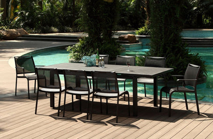Whiteline Mods -    Black Alum Outdoor Extendable Dining Table DT1567 - DT1567-GRY