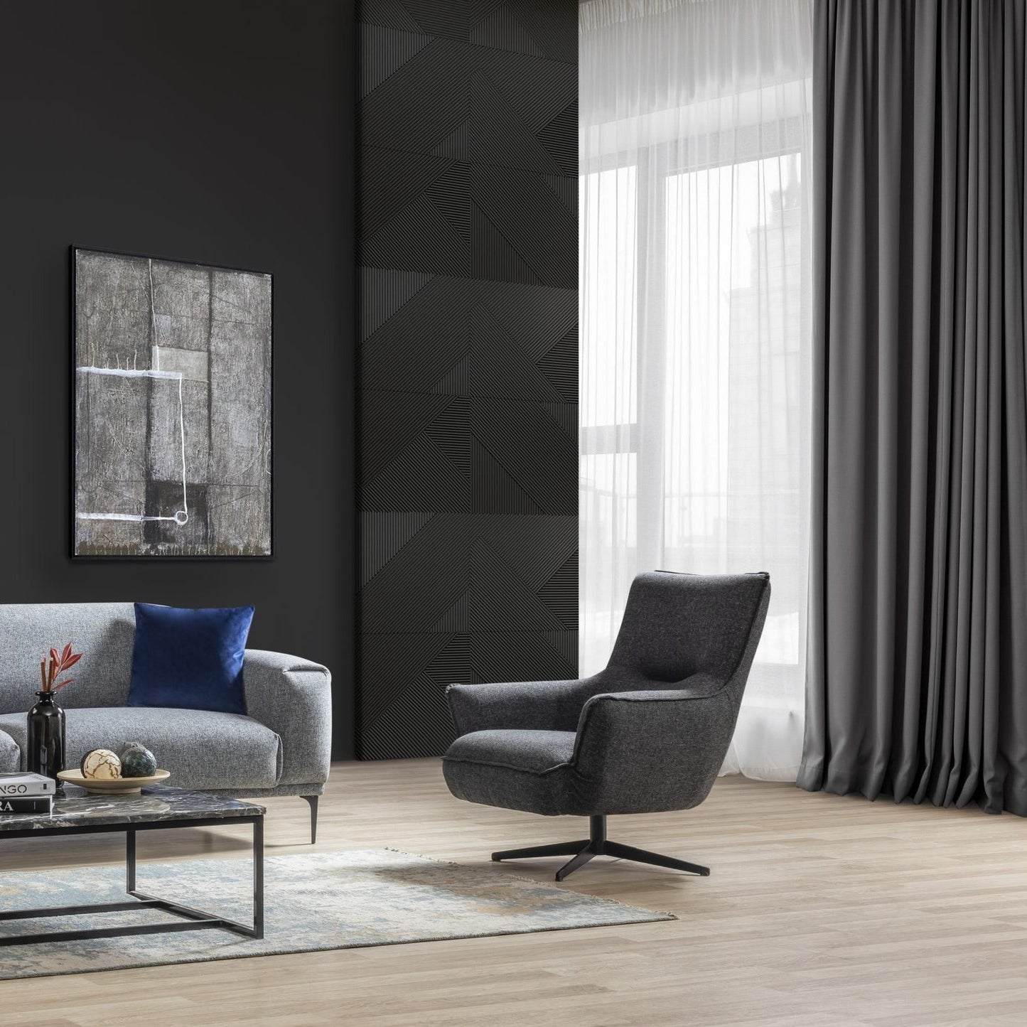 Whiteline Mods - Fatsa Swivel Chair CH1757F-D - CH1757F-DGRY