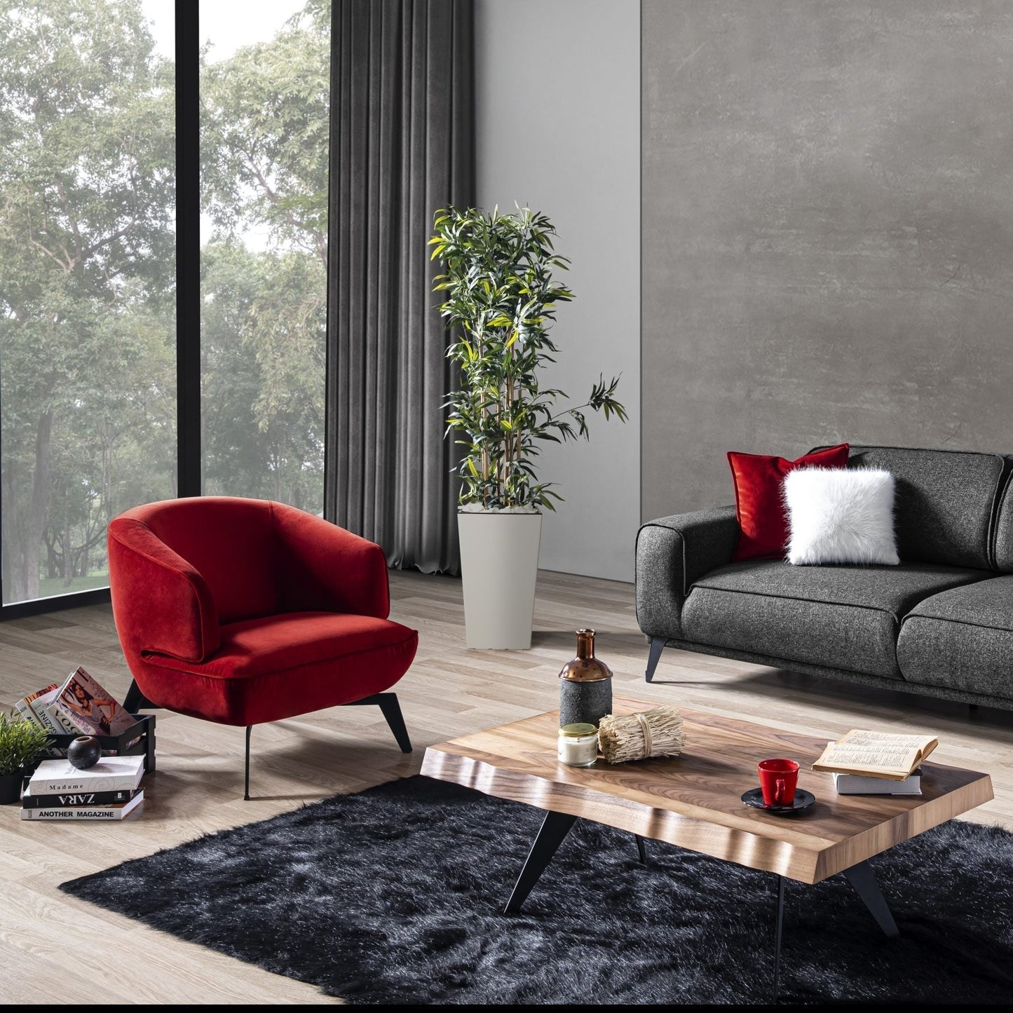 Whiteline Mods - Mersin Accent Chair CH1756F - CH1756F-RED