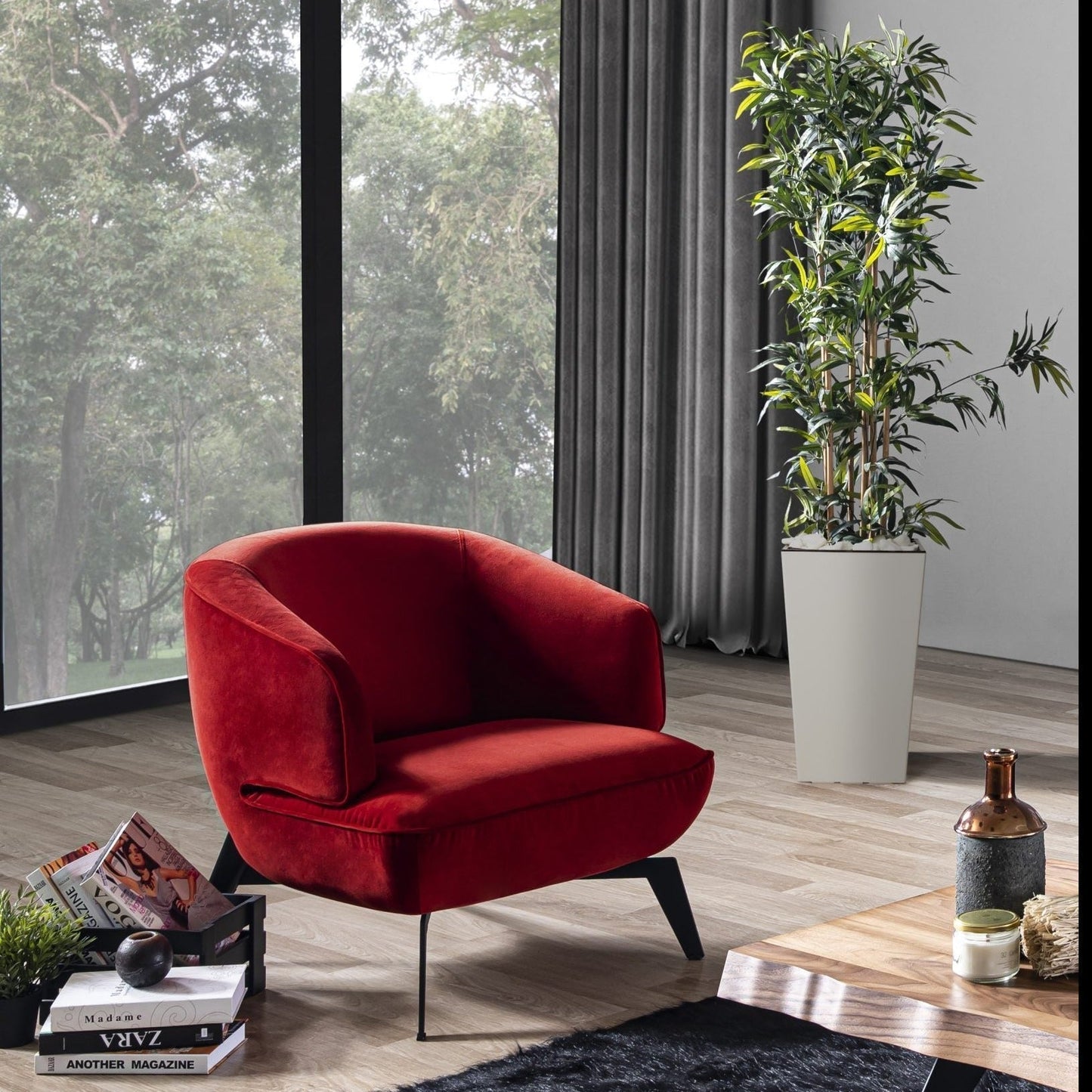 Whiteline Mods - Mersin Accent Chair CH1756F - CH1756F-RED