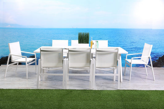 Whiteline Mods - Rio Outdoor Dining Table – Rectangle DT1593 - DT1593-WHT