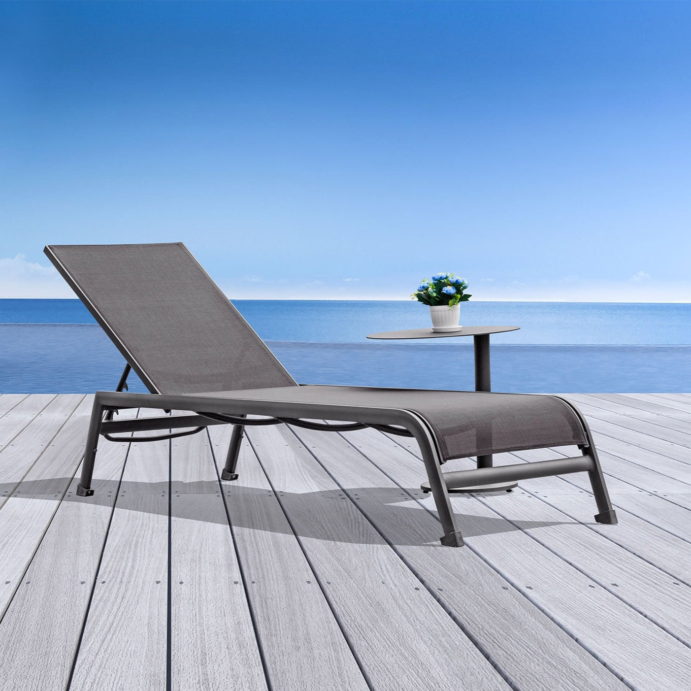 Whiteline Mods - Sunset Outdoor Chaise CL1568 - CL1568-TAU