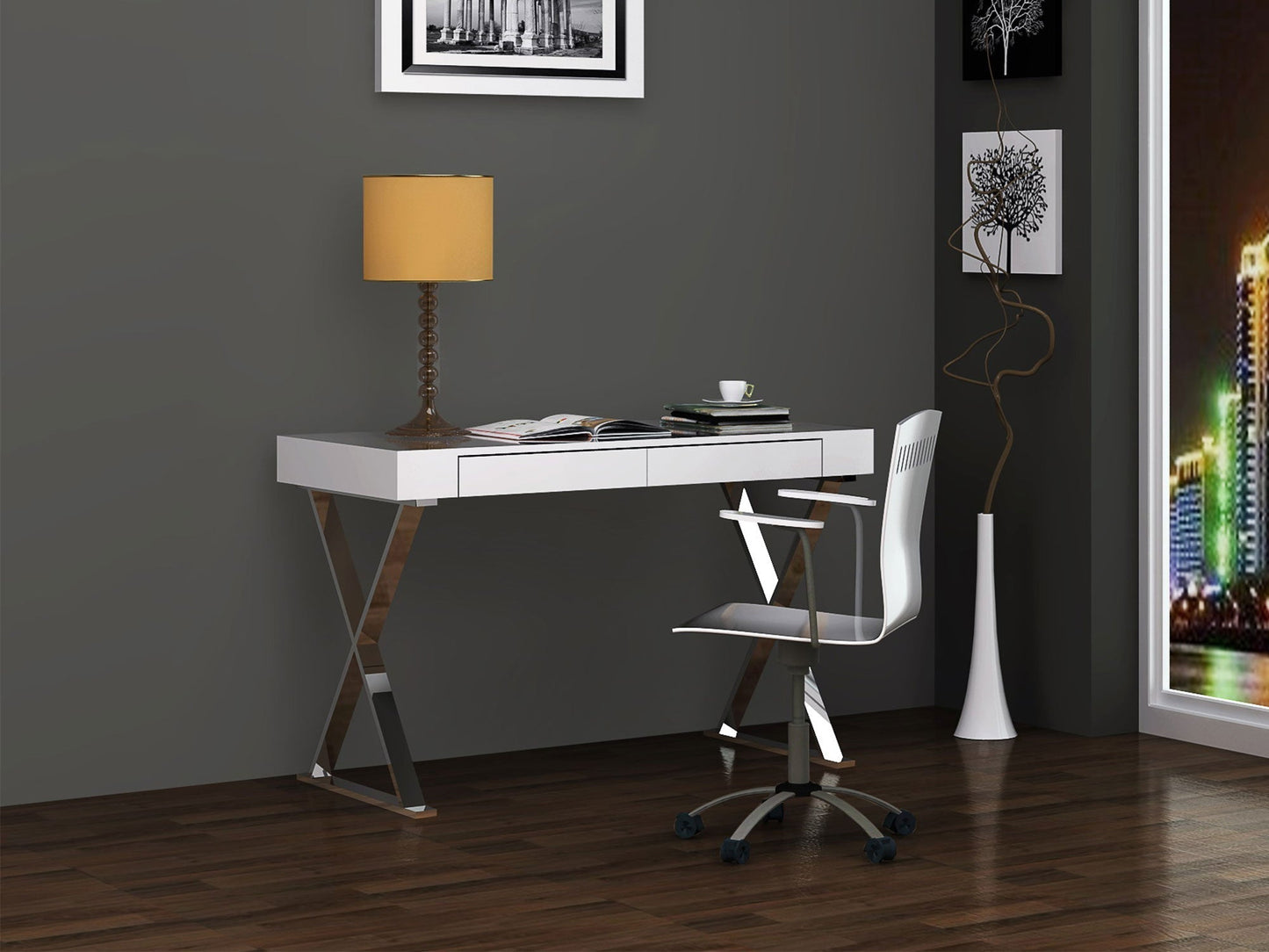 Whiteline Mods - Elm Desk Large DK1205L - DK1205L-GRY