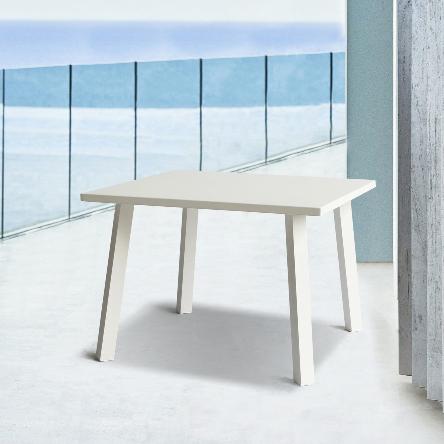 Whiteline Mods -  Rio Outdoor Dining Table – Square DT1593S - DT1593S-WHT