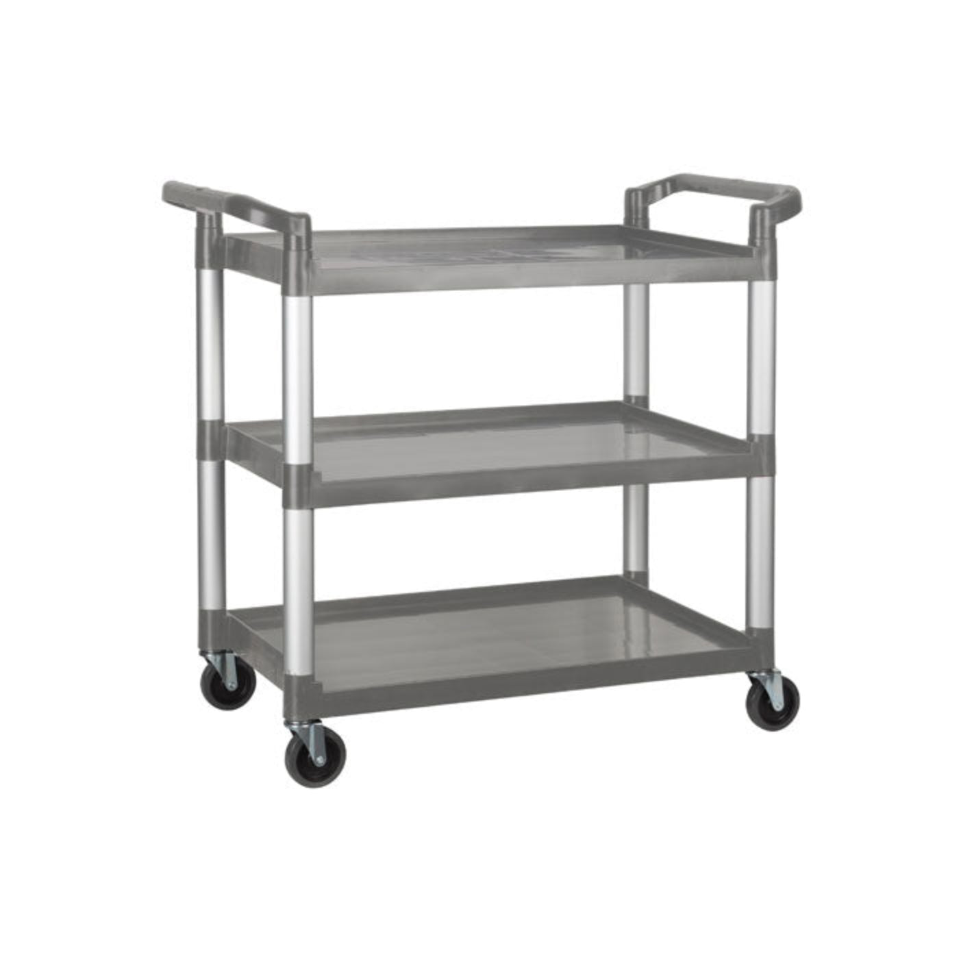 Winco 40.75" x 19.5" x 37.4" Grey 3-Tier Utility Cart - UC-3019G