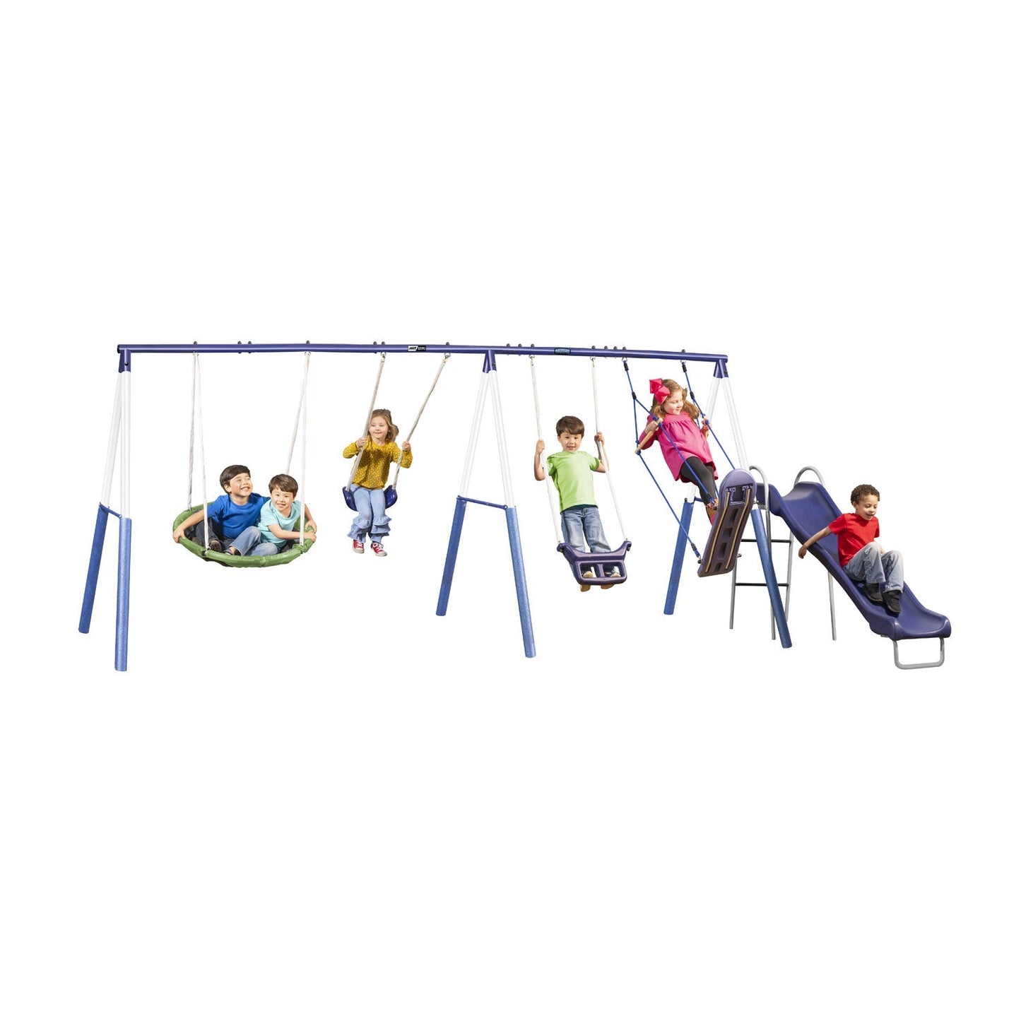 XDP Recreation Surf N Swing 5 Station Outdoor Swing and Play Set with Slide - 217009
