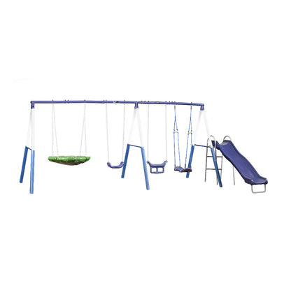 XDP Recreation Surf N Swing 5 Station Outdoor Swing and Play Set with Slide - 217009