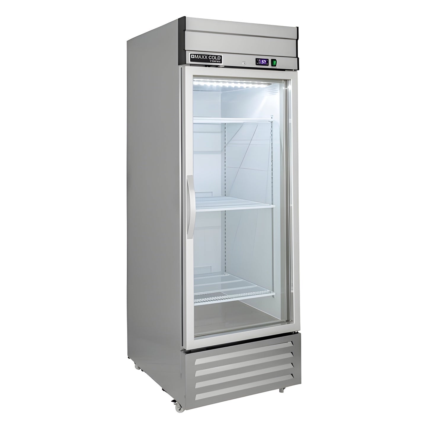 Maxx Cold V-Series 1 Glass Door Reach-In Refrigerator, Bottom Mount, in Stainless Steel - MVR-23GDHC