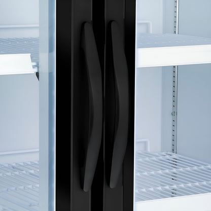 Maxx Cold V-Series Double Glass Door Merchandiser Refrigerator, in Black - MVMR48B