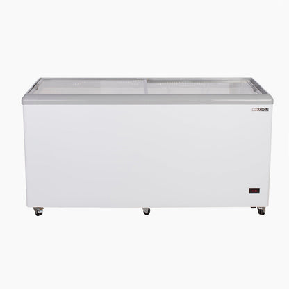 Maxx Cold Sliding Glass Top Mobile Ice Cream Display Freezer, 52"W, 11 cu. ft. Storage Capacity,  Equipped with (4) Wire Baskets, in White - MXF52F