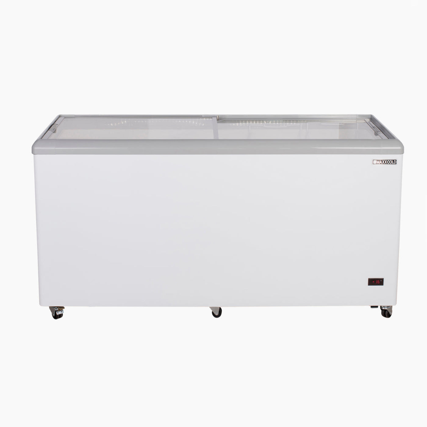 Maxx Cold Sliding Glass Top Mobile Ice Cream Display Freezer, 52"W, 11 cu. ft. Storage Capacity,  Equipped with (4) Wire Baskets, in White - MXF52F