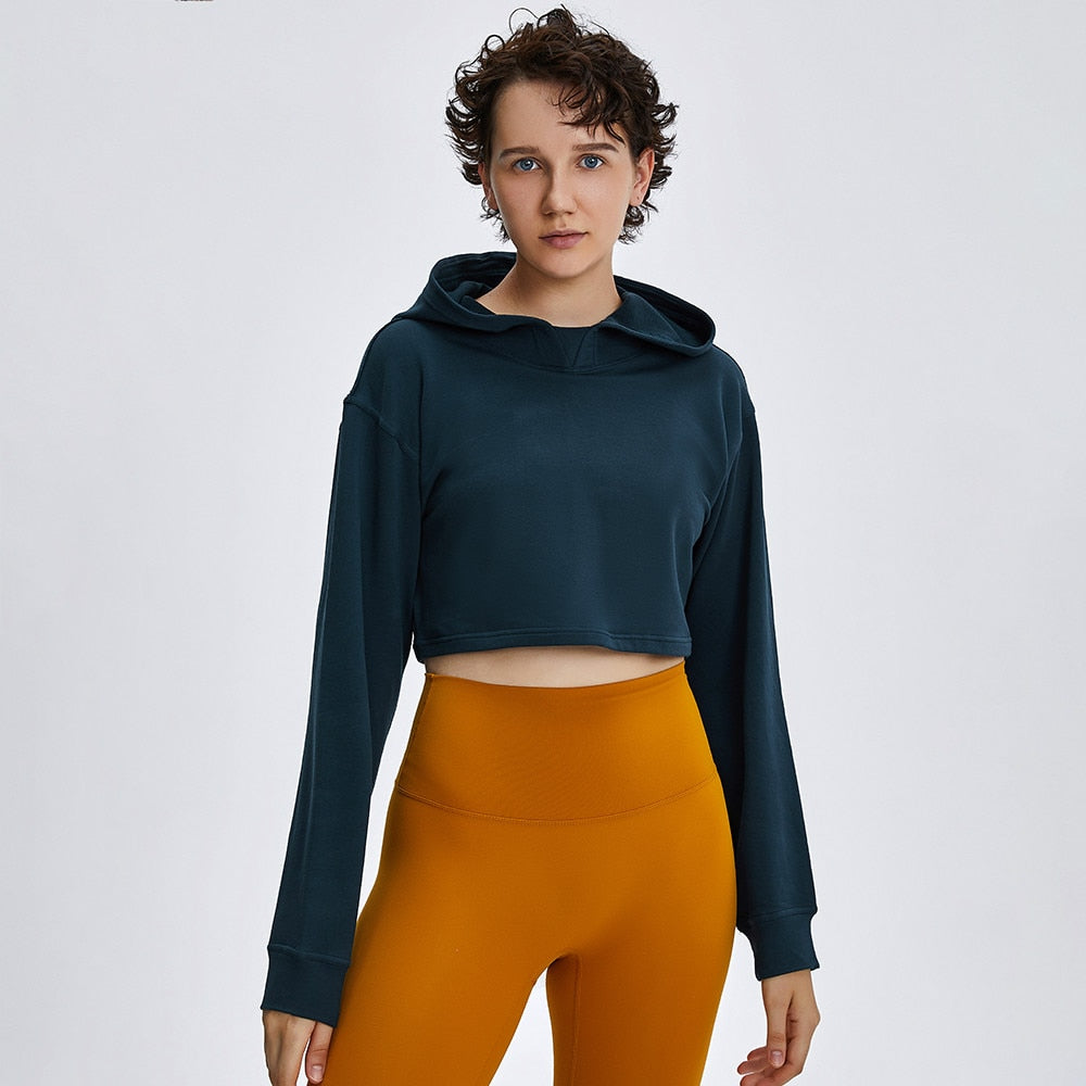 SHINBENE ADORE Cotton Workout  Hooded Sweatshirts Women